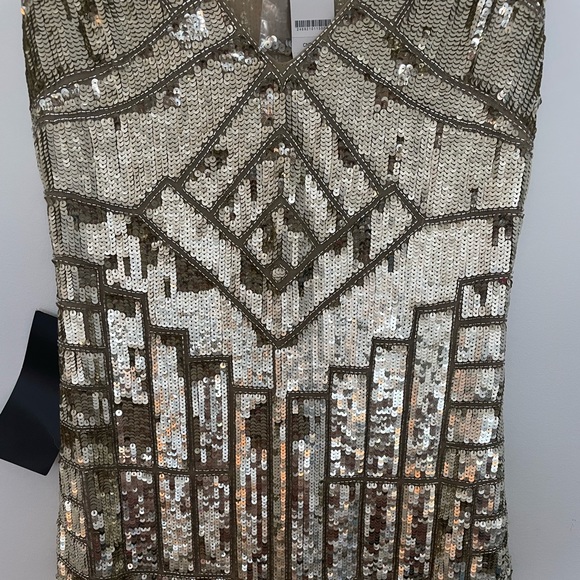 Gold Sequin Mini Shift Dress Bebe - Picture 6 of 7